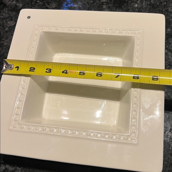 Nora Fleming M8 Cocktail Napkin / Candy Dish Holder Pearl Dot stoneware RETIRED - Picture 6 of 8
